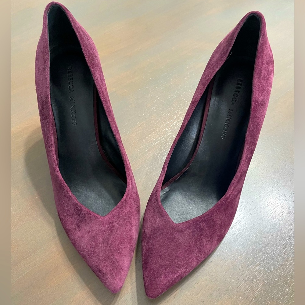 Rebecca Minkoff Purple Suede Zuria Pumps SZ8